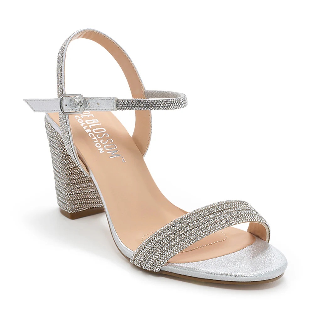 De Blossom Collection Glittering Silver Heels